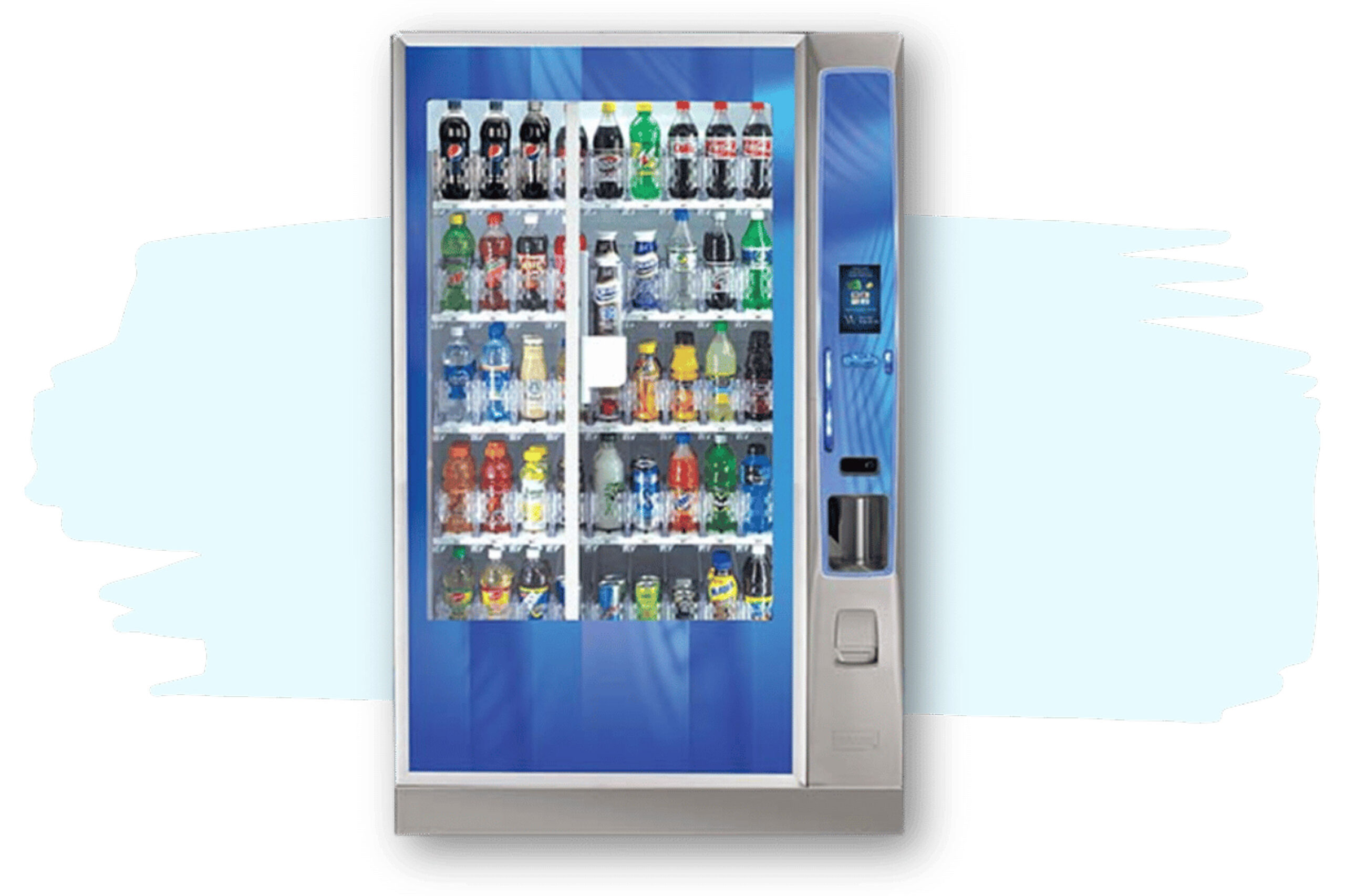 New drink vending machine providing cold drinks on demand