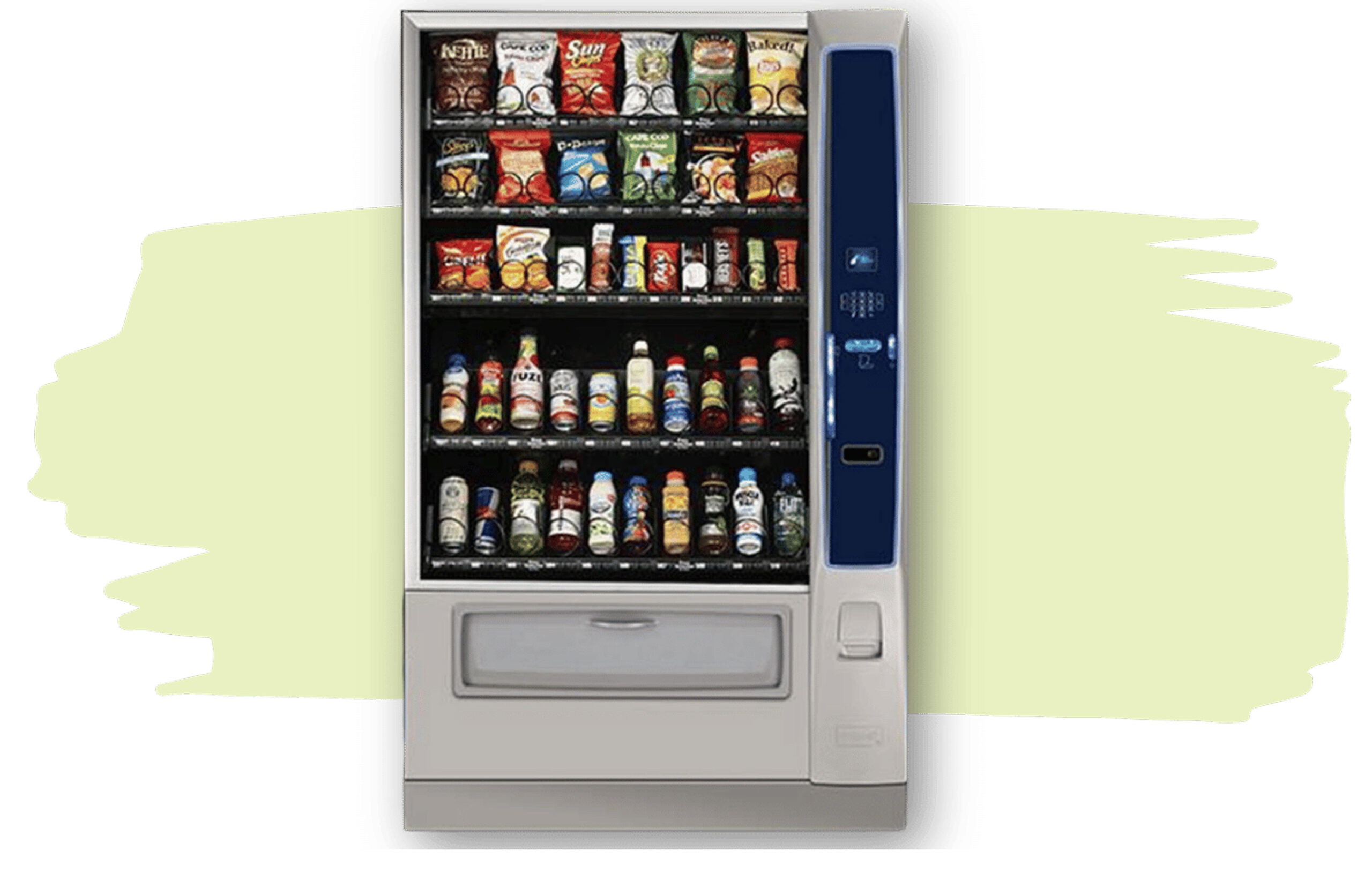 New combo vending machine providing snacks and drinks